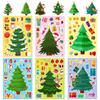 6 Sheets Christmas Tree Stickers Make A Christmas Tree Sticker Sheets for Kids DIY Handcrafts Kids Christmas Party Game Gifts