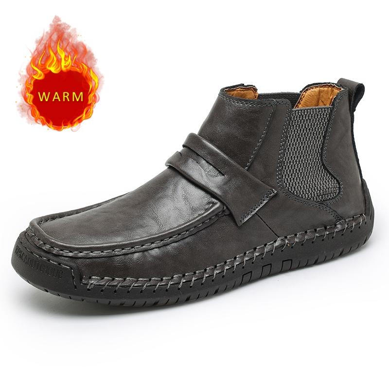 Fashion Hot Selling Outdoor Hiking Shoes Europe America Men's Leather Short Boots Classic Business Boots Handmade Soles High Top Shoes