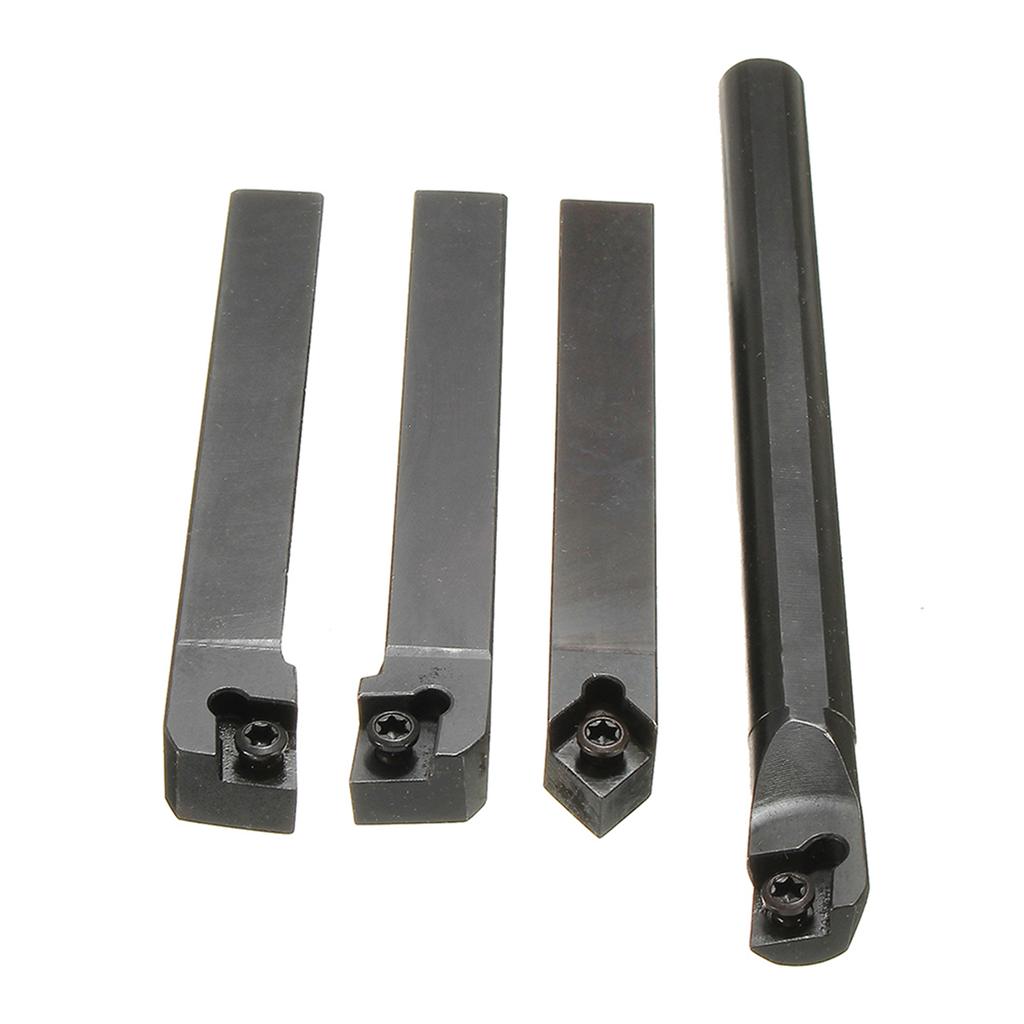 S12MSCLCR09+SCLCR1212H09+SCLCL1212H09+SCMCN1212H09 4 PCS 12MM Shank Lathe Turning Tool Holder Boring Bar + 10PCS
