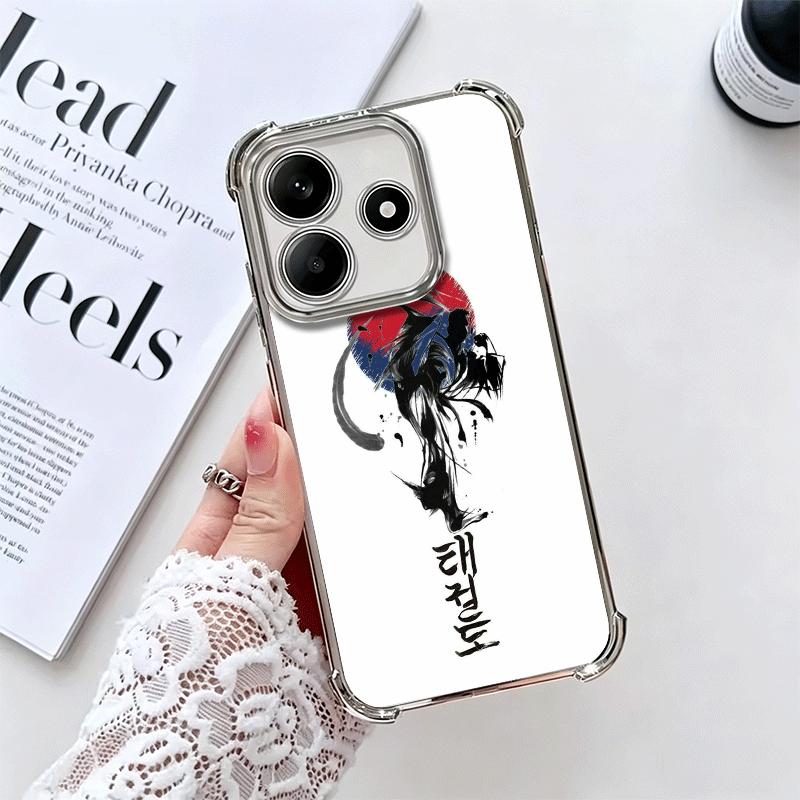 

Taekwondo Kungfu Desgin Soft Phone Case For Xiaomi Redmi Note 14 15 Pro Plus 13 12 11S 11T 5G 10 9S 9 Plating Anti-Fall Fundas Redmi Note 9S