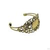 2 Piece DIY Filigree Flower Bracelets Bangle Blank Base Oval Cabochons Charms Bezel Tray Setting