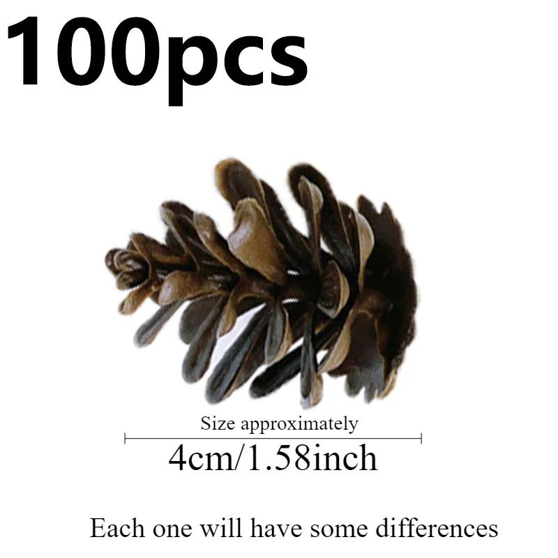 100pcs Christmas Decorations Plastic Simulation Pinecone Christmas Tree Decoration Christmas Crafts Accessories DIY Accessories