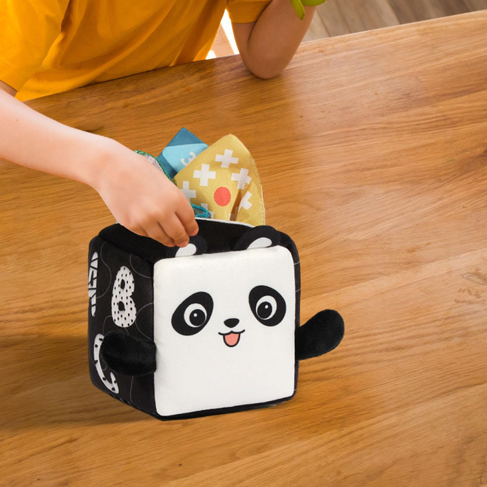 

Коробка с салфетками для младенцев Монтессори-игрушки Crinkle Learning Square Toy Sensory для чёрный