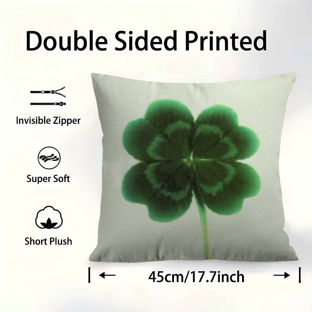 Lucky Clover Good Luck Ins Pillowcase Toon Gift Cushion Cover Bedroom Home Sofa Chair Seat Decor Pillow Case