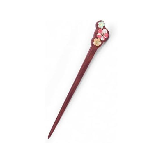 TAN MUJIANG Lacquerware Hairpin - Fuyo Wooden Hair Stick for Yukata and Japanese Outfits