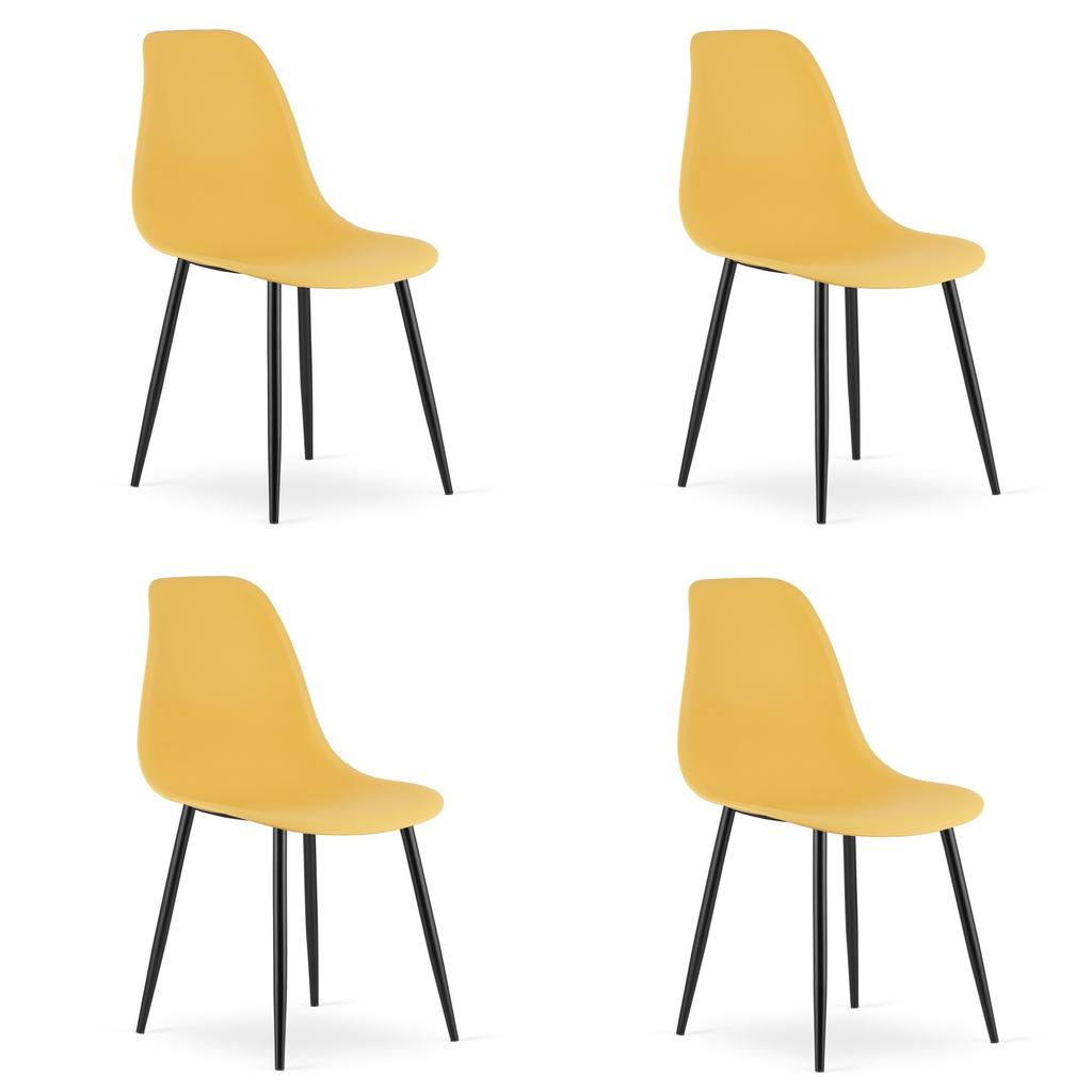WAT chair mustard / black legs x 4