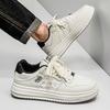 New Spring Casual Leather Board Shoes Youth Sports Thick Soles Increase
