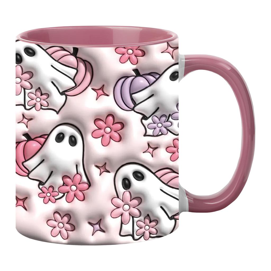 3D Tea Cup Spooky Wizard Ceramic Coffee Mug Halloween Pumpkin Pumpkin