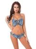 650# European & American Bar Sexy DS Lead Dancer Denim Bikini Costume for Pole Dance Performance
