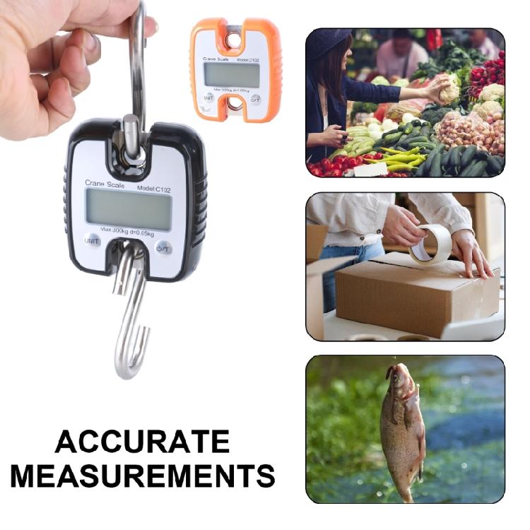 Hanging Scale, Digital Cranes Scale 300KG (660lbs), Industrial Cranes Scale LCD Backlights Hanging Hook Scales
