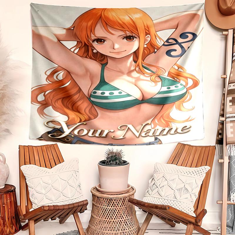 Personalized Name Nami Tapestry, Wall Hanging Tapestry, Pattern Tapestry for Dorm Bedroom Living Room Wall Art Photography Backdrop