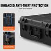 VEVOR Weatherproof Hard Case, Heavy Duty Protective Dry Box Case with Pre-cut Foam, and Retractable Pull Handles for Travel, Hunting, Military