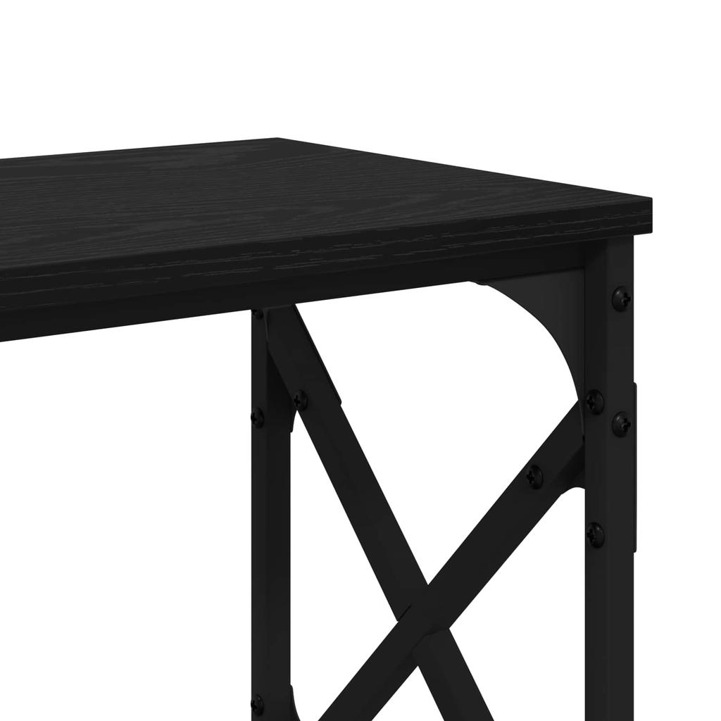 Console Table Black Oak Look 156 X 28 X 80.5 Cm