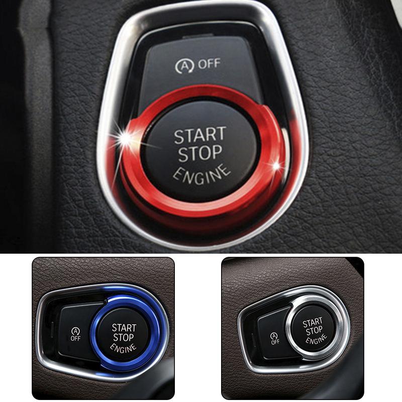 1Pc Red/Blue/Silver Car Engine Start Button Stickers For BMW 1 2 3 4 Series X1 F48 F20 F21 F30 F32 F33 F34 F36 F45 F46 Models