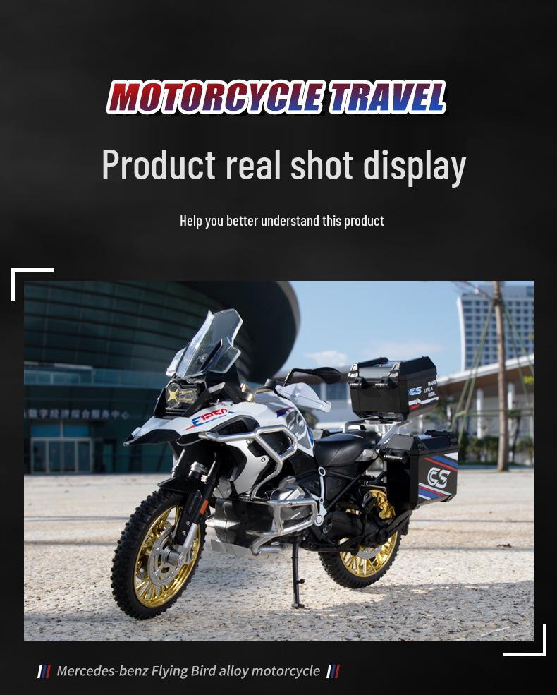 Baoma Waterbird R1250 Alloy Motorcycle Model 1:10 with Sound and Light Simulation, Boxed Collectible Toy