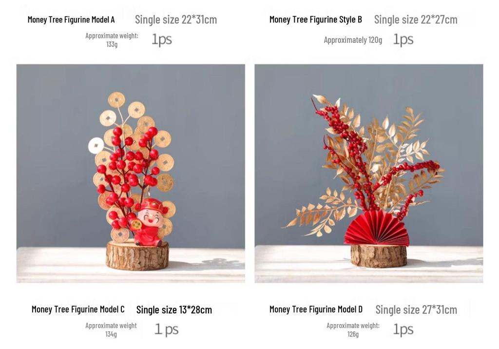 2026 Chinese New Year Red Berry Money Tree Decoration for Spring Festival Photography Prop