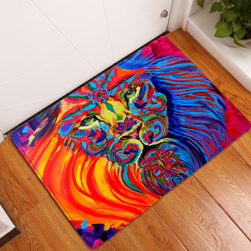 Oil Painting Floor Mat Bedroom Living Room Bathroom Rug Decoration Pastoral Print Door Mat Corridor Carpet