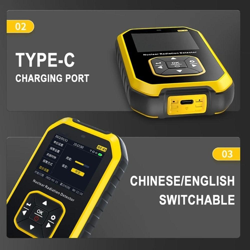 LCD Display X-ray Radioactivity Tester High Sensitivity Portable Geiger Counter Daily Life
