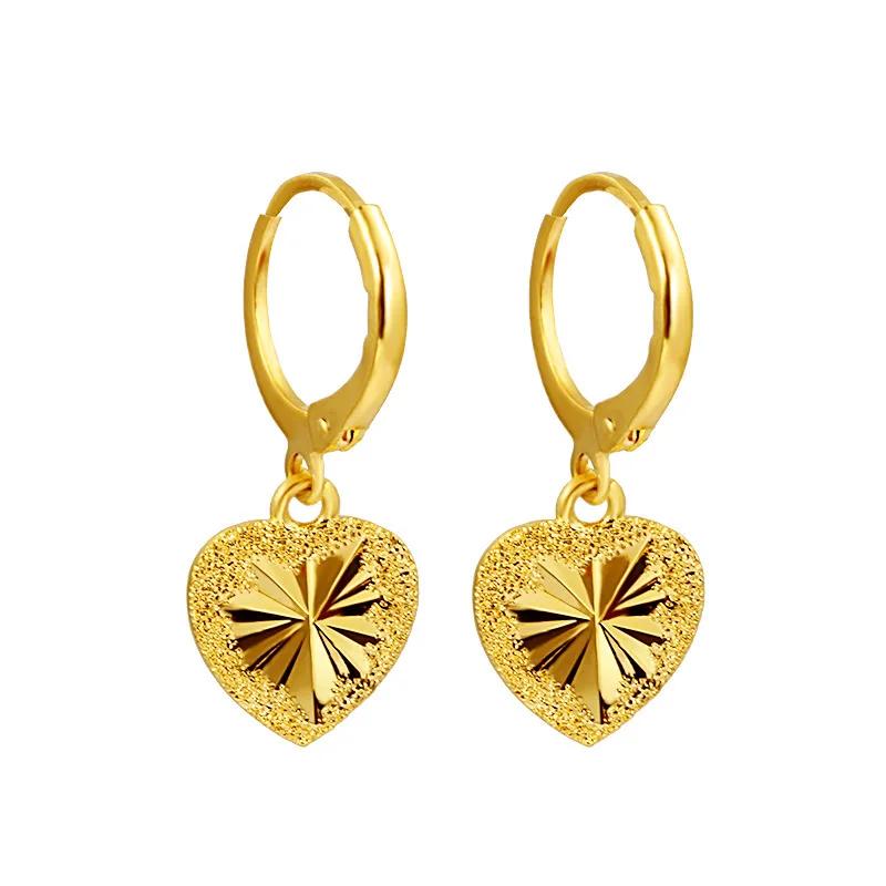 Heart Pikun Flower 24K Gold Plated Earrings or Necklace Pendant Jewelry Women Gifts for Her