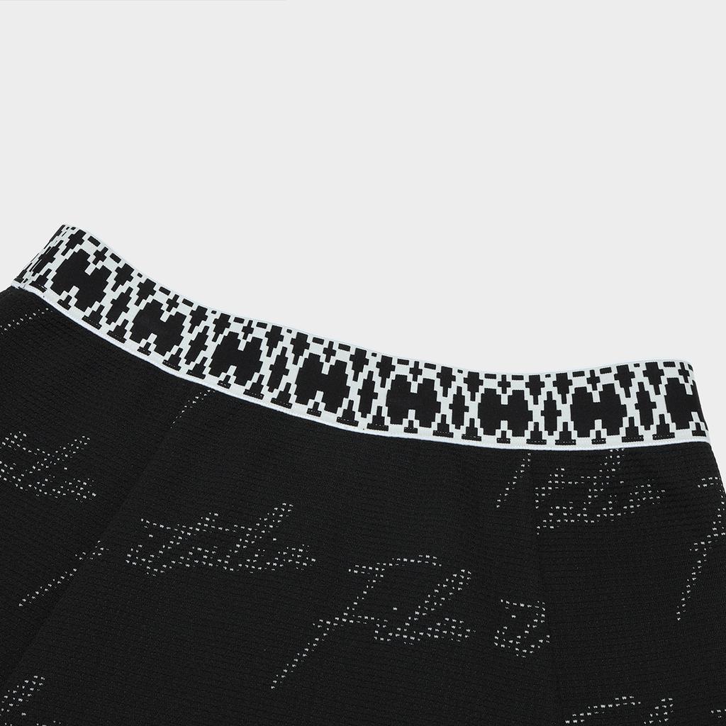 FILA Emerald Letter Print Casual Knit Midi Skirt Women skirts Black F11W344301F-BK