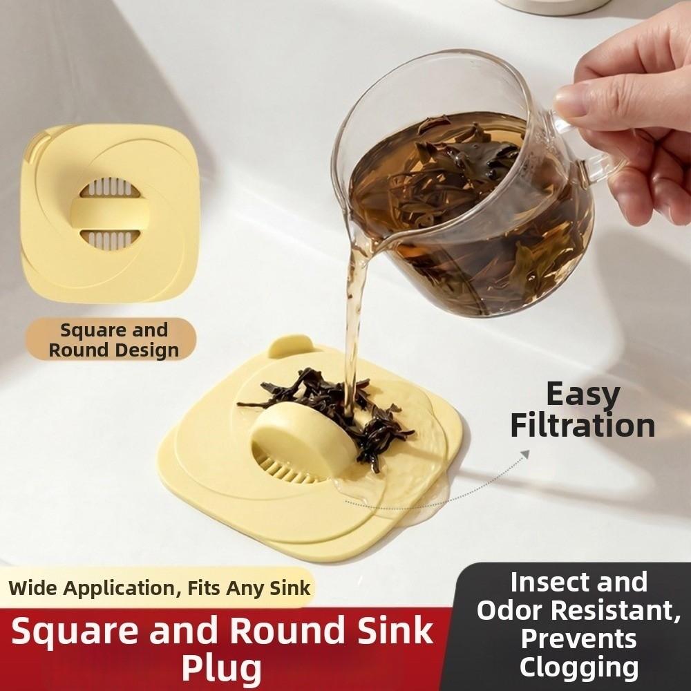 Square Shape Sink Hole Plug Silicone Drain Cover New Sink Stopper Bathroom Sink