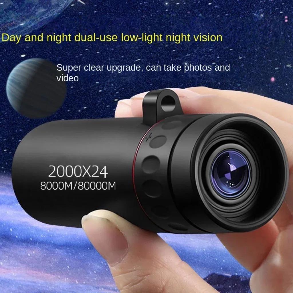 

2000x24 HD Monocular Telescope Mini Portable Mobile Phone Telescope with Holder Outdoor Camping Hunting Birdwatching Telescopes