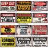 Zombie Dog Metal Sign Vintage Warning Plaque Wall Decor Man Cave Gift