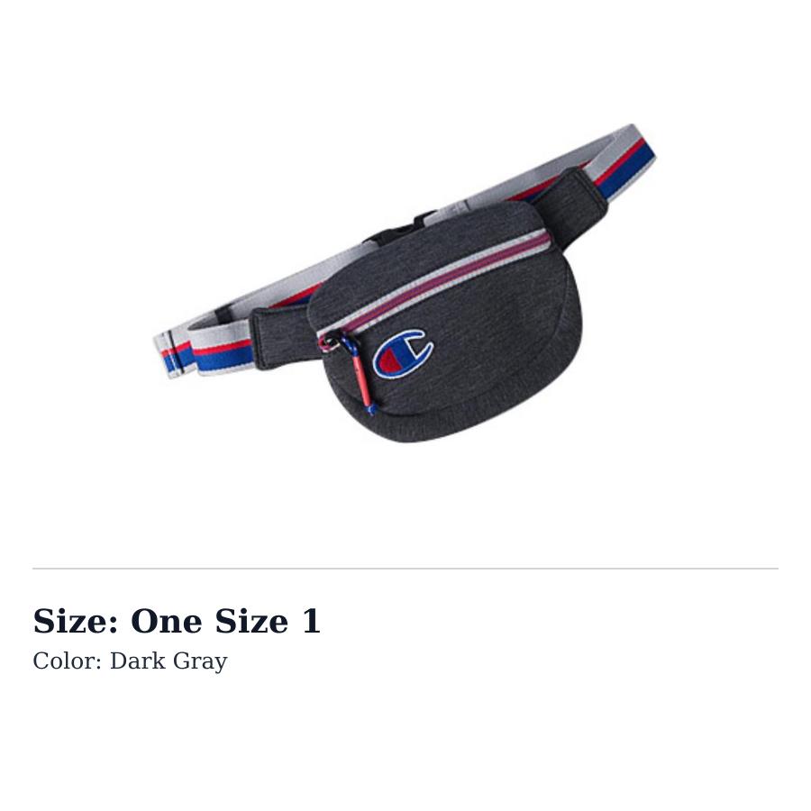 Champion Polyester Fanny Pack Regular Unisex Dark Gray CH1005-020 One Size 1
