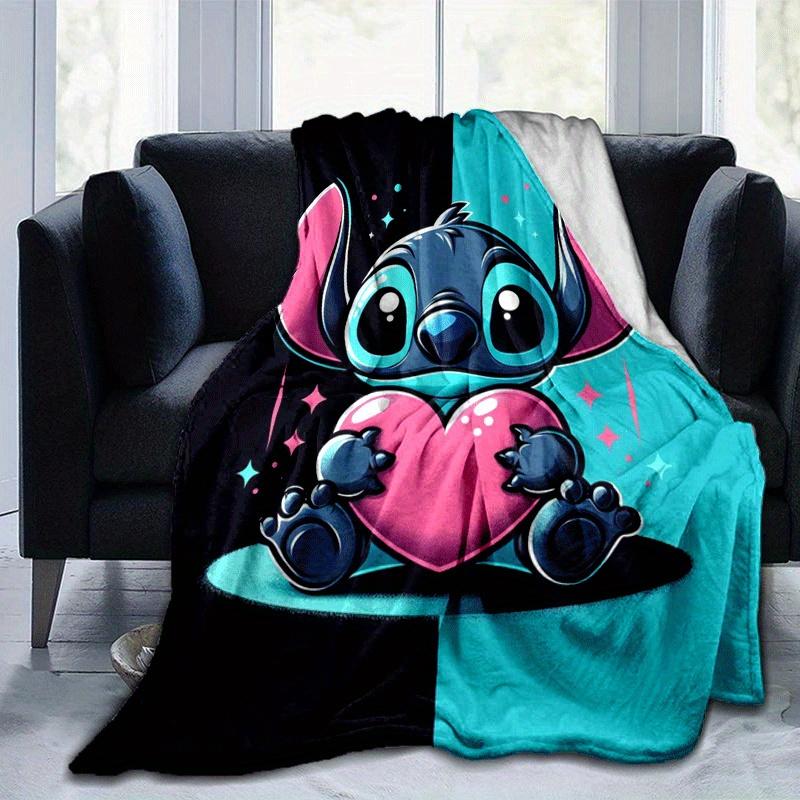 

1 шт. Милое одеяло с принтом Стича - Мягкое, всесезонное покрывало для гостиной, спальни, персонализированный подарок с очаровательным мультяшным дизайном 80cmx120cm(31inx47in)