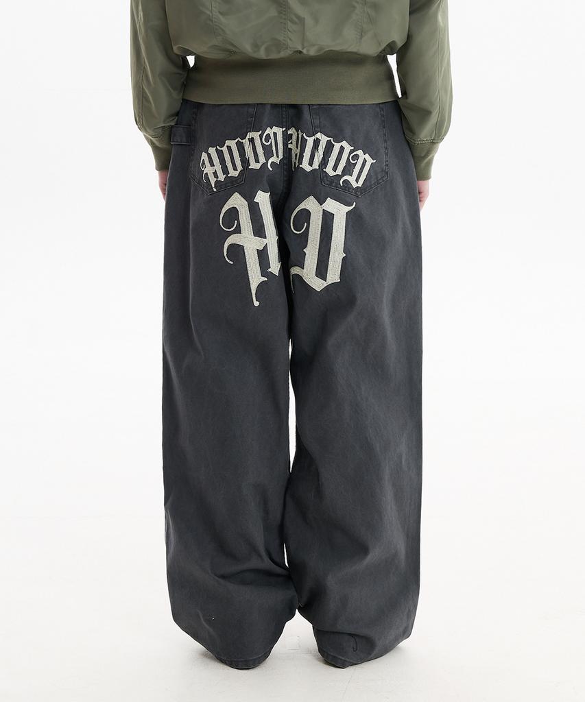 HOODHOOD Hd Chain Embroidery Cotton Pants Charcoal