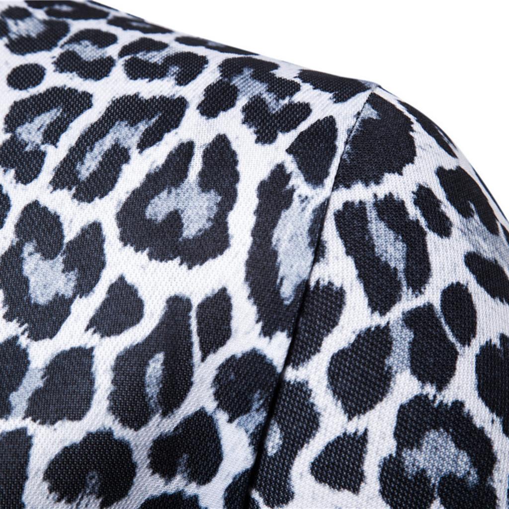 Men's Summer Fashion Leopard Print Casual Short Sleeve T-shirt Men