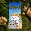 Character P-Peach C-Cat Towel Beach Towel, Quick Drying Absorbent Bath Towel For Swim,Gym,Camping,Outdoor Hot