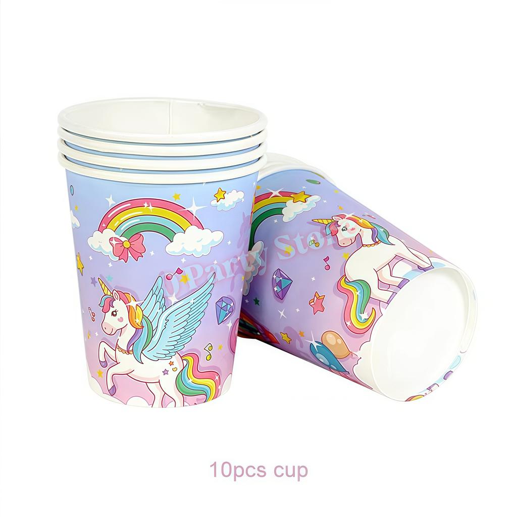 Kids Girls Unicorn Birthday Party Decoration Tableware Kit Plate Cup Unicorn 3D Balloons Party Favors Baby Shower Supplies Gifts