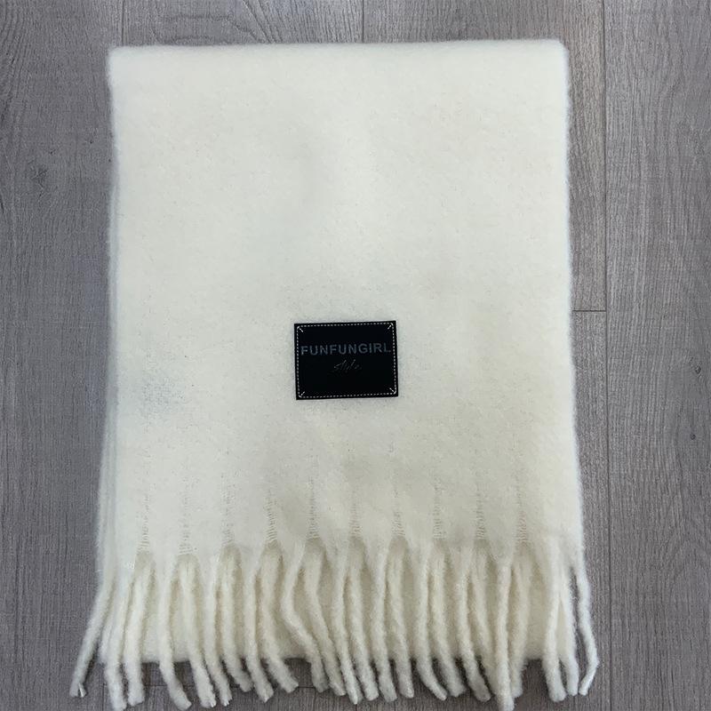 Autumn and winter Ankela red wool scarf women's new solid color thickened warm scarf high-end simple and versatile shawl