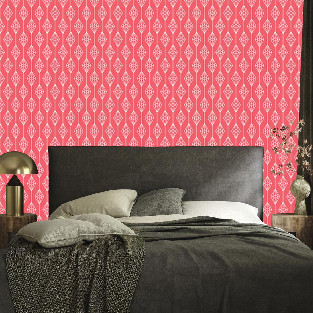 Wallpaper Geometric pattern coral background, coral center 50x1000