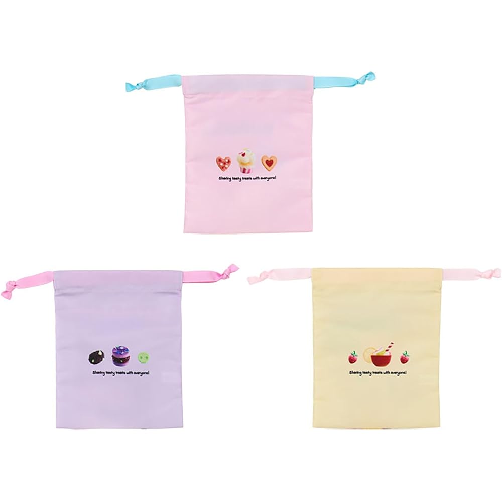 Sanrio My Melody & Kuromi Drawstring Bag Set 3 Pieces Polyester PVC Age 3 and Up