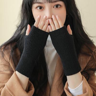 Inverno Quente Meio Dedo Luvas De Malha Moda Versátil Teclado Internet Celebridade Camisas De Malha Masculinas E Femininas Mangas