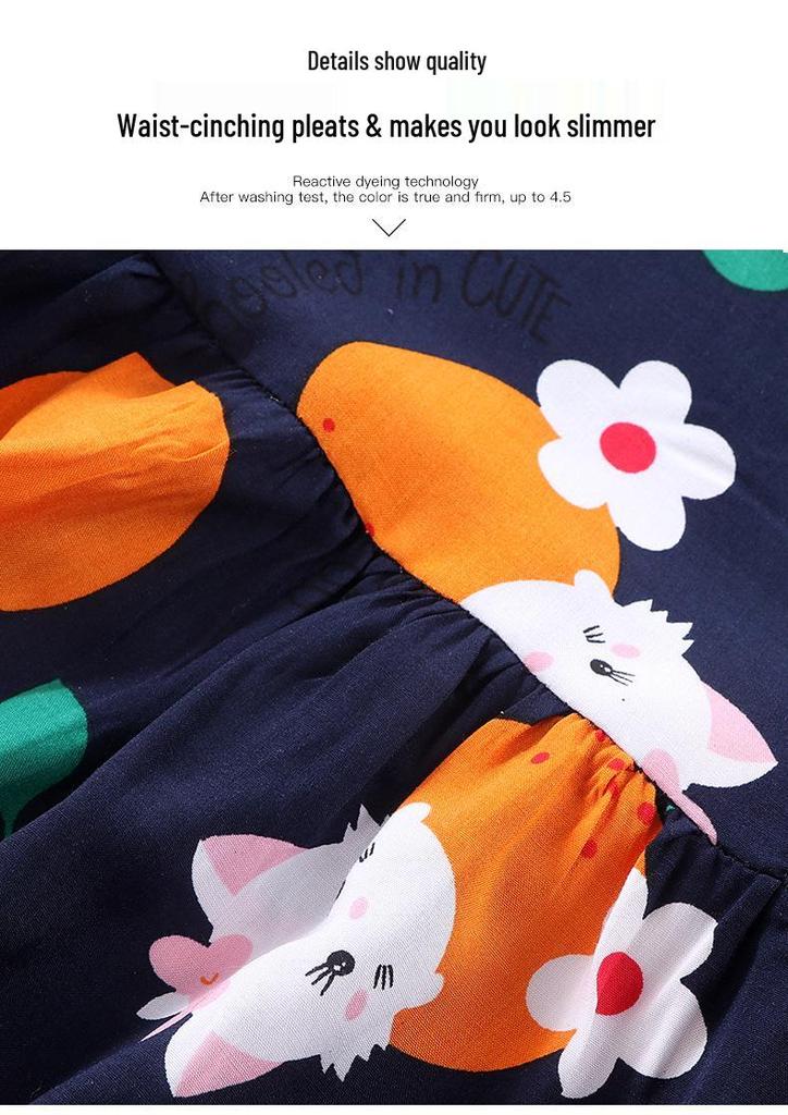 Kids' Summer Cotton Silk Off-the-Shoulder Princess Dress - Korean Style Nightgown