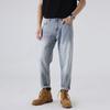 Jeans Chiari da Uomo, Pantaloni Cropped Trendy Gamba Dritta Vestibilità Slim, Pantaloni Lunghi Casual Traspiranti da Uomo con Tasca Obliqua