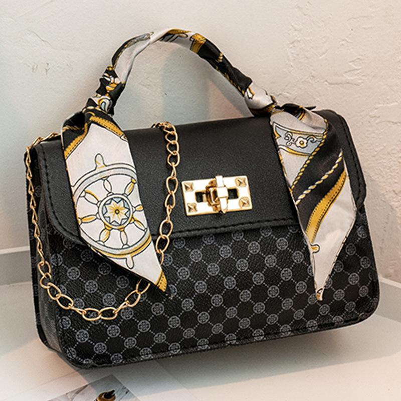 Bag women's bag printed plaid small square bag new women's niche hand carry one shoulder messenger bag