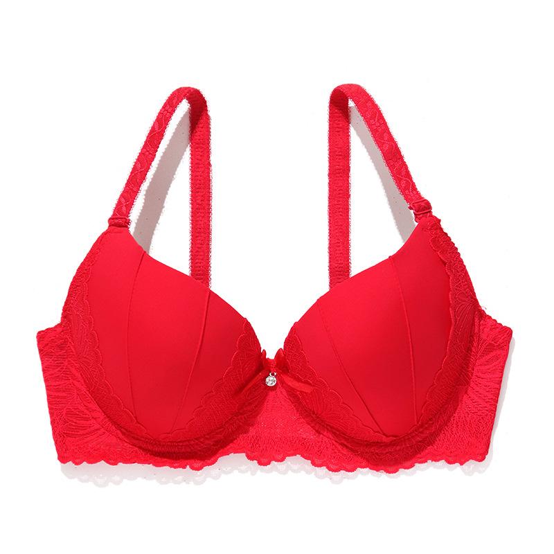 

Популярное нижнее белье, разноцветный кружевной бюстгальтер с небольшой поддержкой груди, бюстгальтер под грудью 75B красный