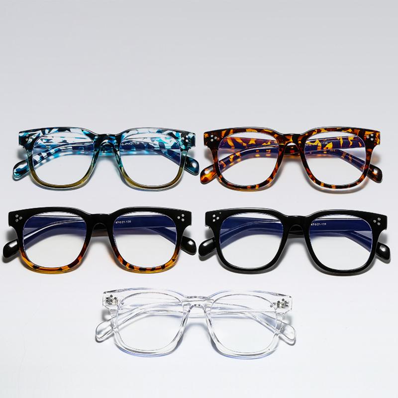 Classic Rivets Myopia Glasses With Degree -1.0 to -6.0 Black Frame for Women Men