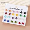 12 Pcs Colorful Shiny Wedding Stud Earrings Set for Women Men Cubic Zircon Jewelry Accessories Minimalist Earring Jewelry Gift