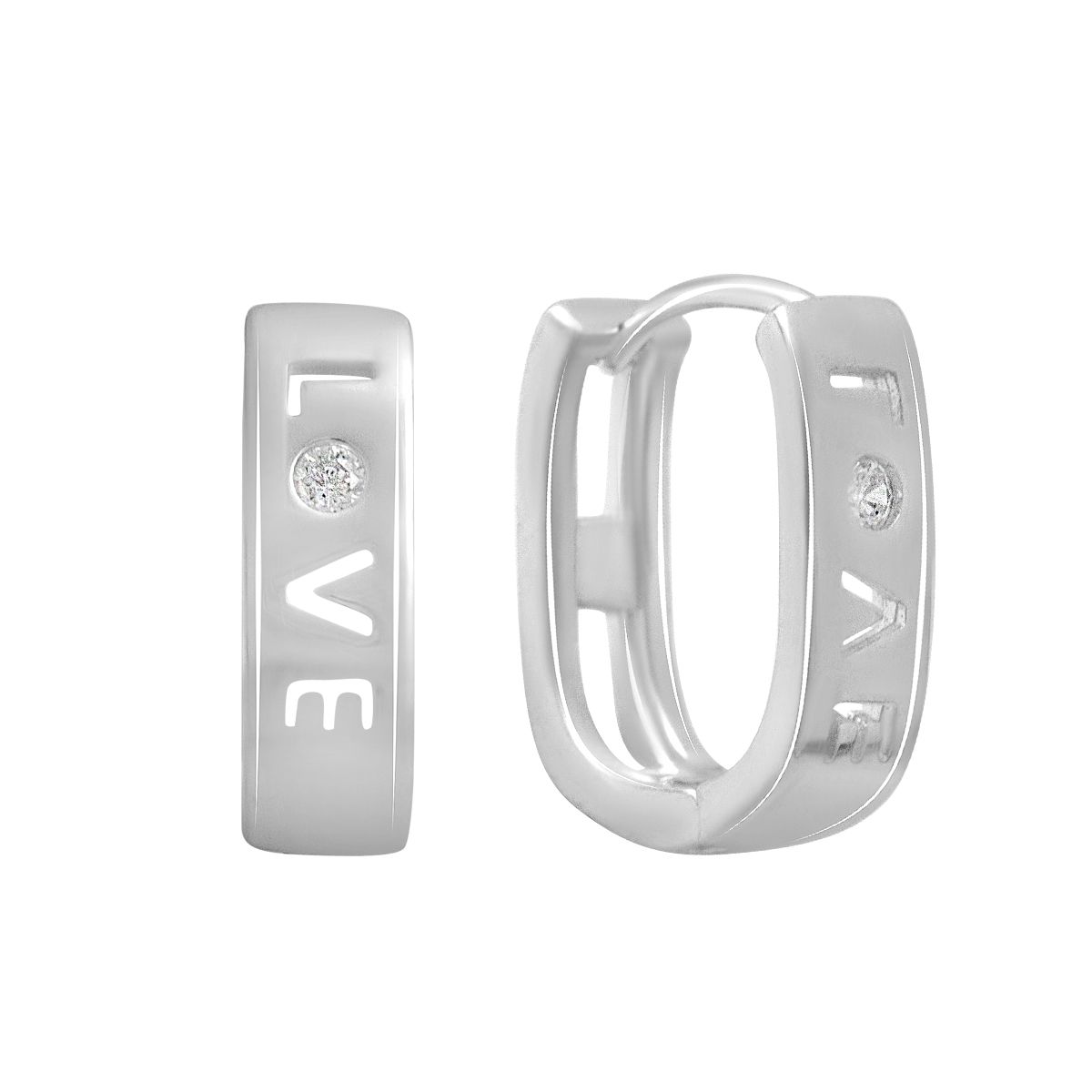 

Срібні сережки з фіанітами (2138273) білий