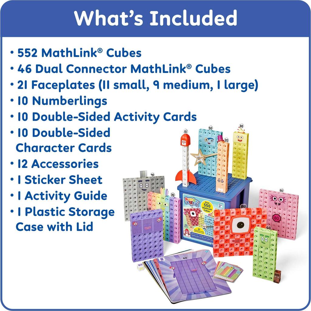 Numberblocks MathLink Cubes Heroes with Zero Activity Set Math Toy with Japanese Web Guide Ages 96930 (552 Cubes) - - 3+ - (Authentic Product)