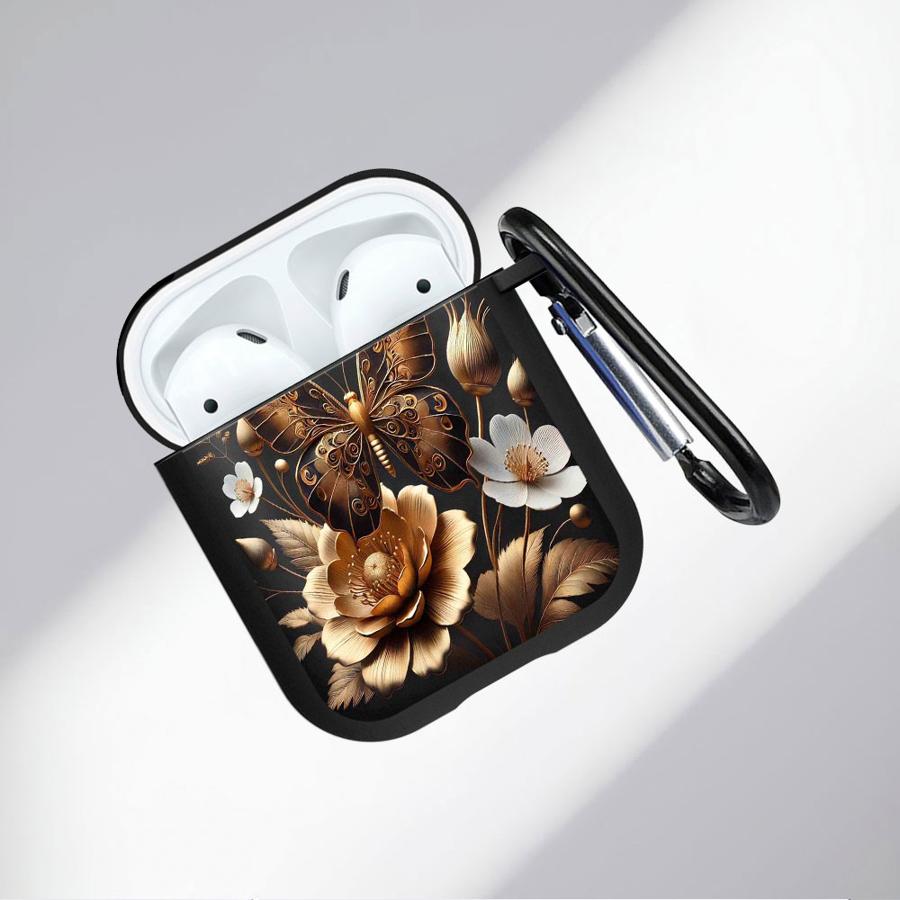 Golden Butterfly Flowers Soft Earphone Cases Cover Case For Airpods Pro3 Pro2 2 3 1 4 Pro