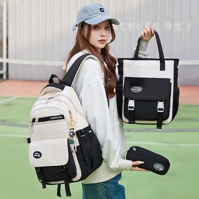 2025 New Fashion 3 Pcs Set Schoolbag Simple Ultralight Pupil Book Bag for Grade 5 To 6 Small Fresh High Capacity Satchel with Tutoring Bag Pencil Case