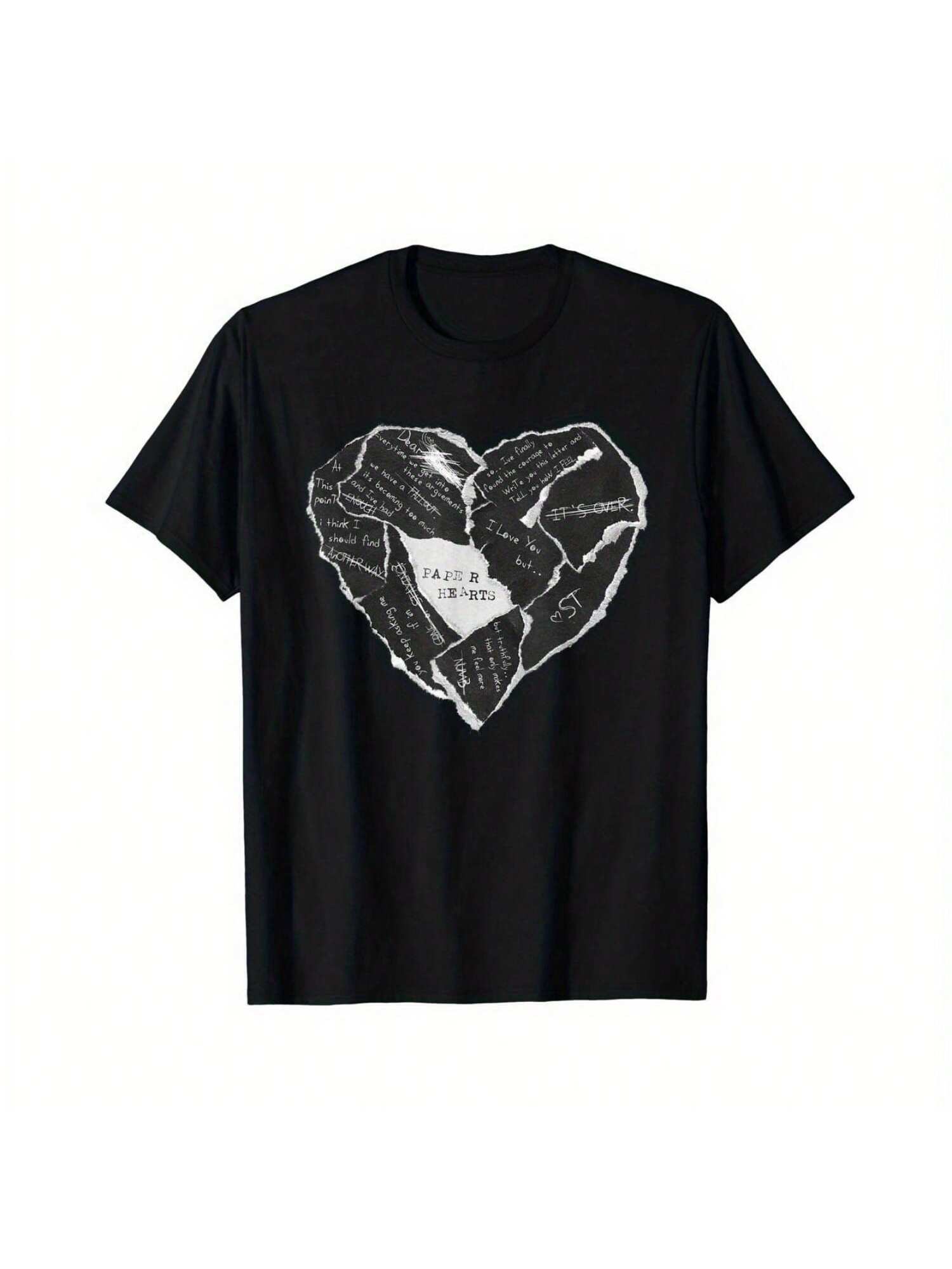 

Sleep Theory - Products - Paper Heart Casual 220g Cotton Printed Black T-Shirt XXXXXL чёрный