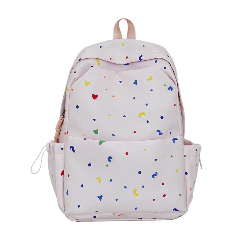 Schoolbag wholesale summer new junior high school girl heart floral shoulder large capacity simple new versatile travel backpack