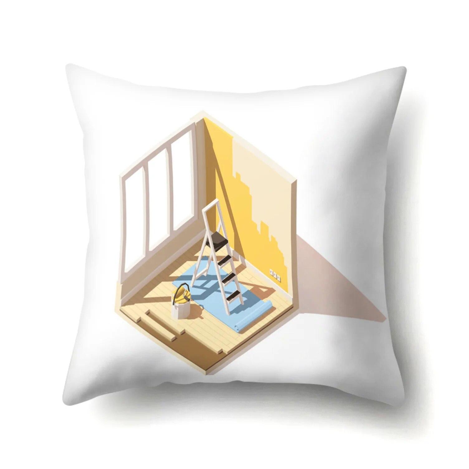 

Офисная наволочка Трехмерная перспектива Талия Креативный домашний диван 40x40cm